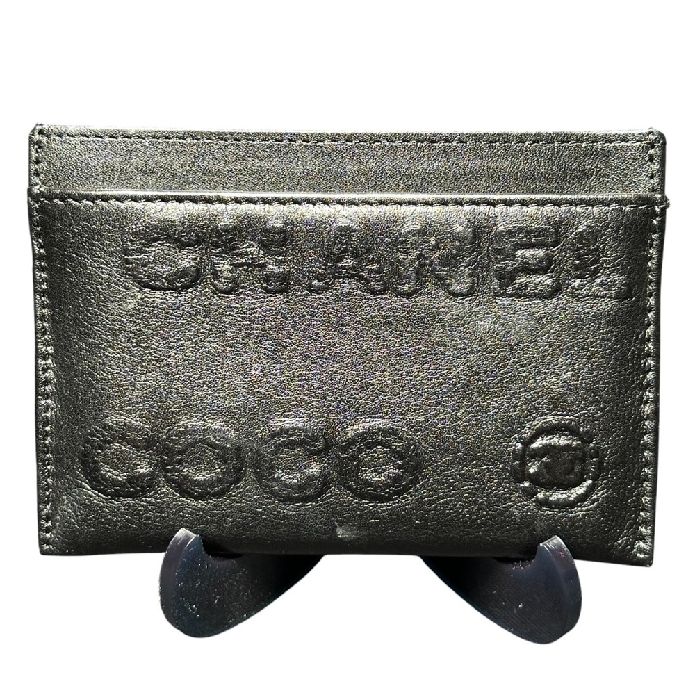 CHANEL Ultimate Leather Embossed Credit Card Holder